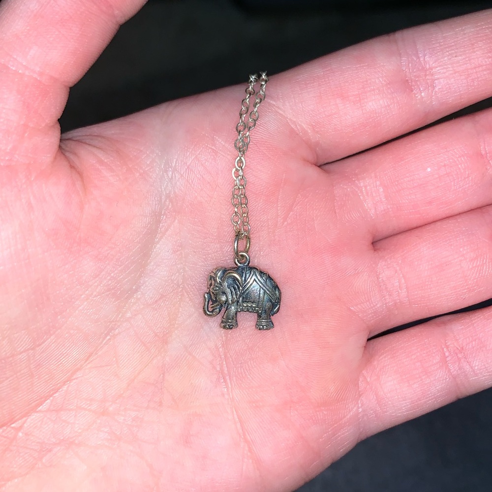 Cute Silver Elephant Necklace